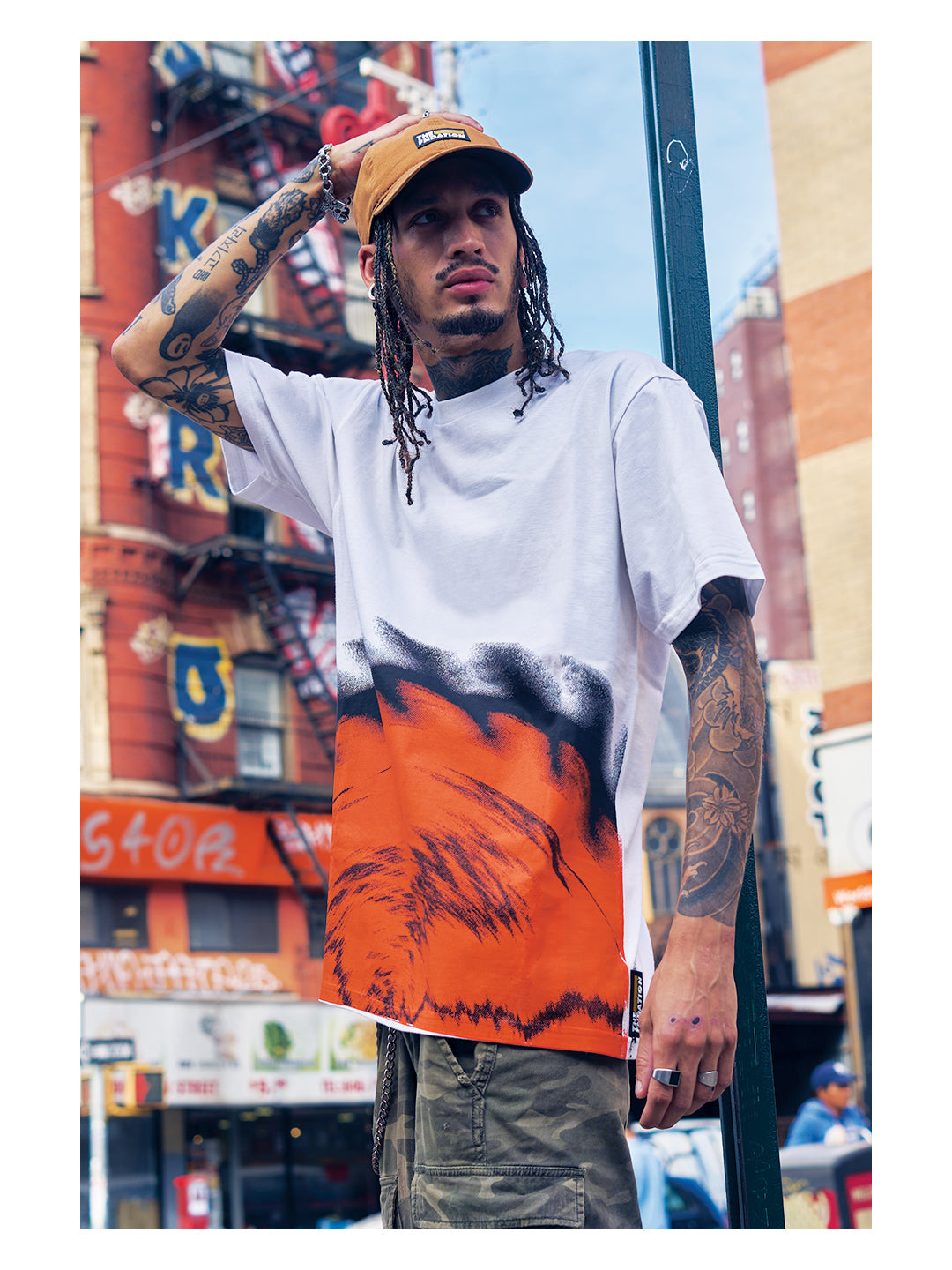 Orange Saw Blade White Tee