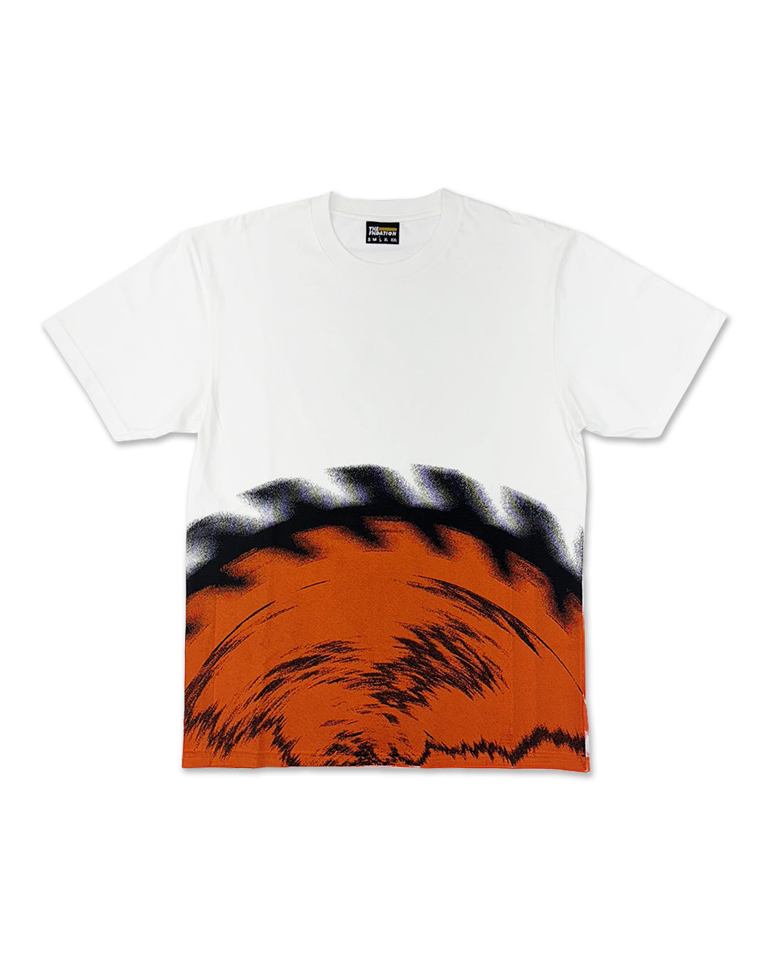 Orange Saw Blade White Tee